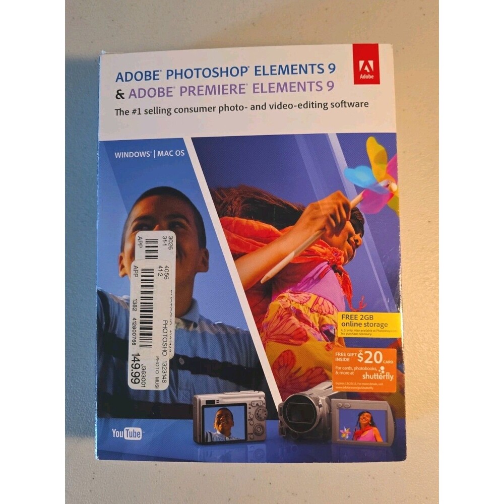 Adobe Photoshop Elements 9 and Adobe Premiere Elements 9 CIB Complete w/ Code